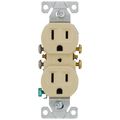 Product Image of Residential Grade Duplex Receptacle, 15A, 2P, 3W, Side & Push, NEMA 5-15R - Ivory (125V)