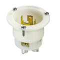 Product Image of Industrial Grade Locking Flanged Inlet, 30A, 3P, NEMA L14-30P - White (125/250V)