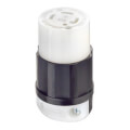 Product Image of Industrial Grade Locking Connector, 30A, 3P, NEMA L15-30R - Black/White (250V)