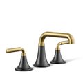 Product Image of Widespread Bathroom Sink Faucet, 0.5 GPM (Matte Black w/ Brushed Moderne Brass), K-27416-4N-BMB