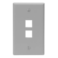 Product Image of Single-Gang Quickport, Wallplate, 2-port (Gray)