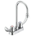 Product Image of Two Handle Cer-Tek Ceramic Deck Mount Gooseneck Bathroom Faucet (Chrome), 27C4842