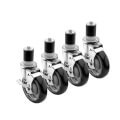 Product Image of 4" Overall 1-5/8" Stem Worktable Caster w/ Side Brake, 3" Wheel (4 Wheels)