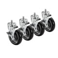 Product Image of 6" Overall 3/4" - 10 Threaded Stem Caster w/ Side Brake, 5" Wheel (4 Wheels)