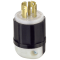 Product Image of Industrial Grade Locking Plug, 30A, 3-Phase, 4P, NEMA L21-30P - Black/White (120/208V)