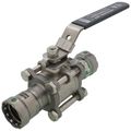 Product Image of 1" MegaPress 316 Stainless Steel 3-Piece Ball Valve w/ Carbon Steel Press Ends