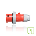 Product Image of 30A, 480V 3-Phase, 3P, 4W, LEV Series IEC 60309-1 & IEC 60309-2 Pin & Sleeve Plug w/ Power Indication, IP66/IP67/IP68/IP69K, Watertight, Red