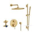 Product Image of Timeless 2-Handle Pressure Balance Rain Shower Set, 1.75Gpm (Brushed Cool Sunrise)