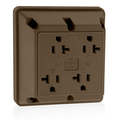 Product Image of 4-in-1 Quadruplex Receptacle Outlet,  20A, 125V Side Wire, NEMA 5-20R, 2-Pole, 3-Wire (Brown)