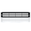 Product Image of Shielded Flat Quickport, Patch Panel, 48-port, 2RU (Black) Cable Management Bar Included.
