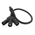Product Image of 16 Series Cam-Type Taper Nose Reverse "Soft" 3-Fer, Female plug to Male/Male/Male Tri-tap, 24" Cable Length, 4/0, 400A Max (Black)