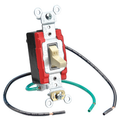 Product Image of 20A, 120/277V Toggle Pigtail Single-pole AC Quiet Switch, Heavy Duty Spec Grade, Grounding, Wire Lead 6-inch Wired (Ivory)