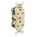 Product Image of Duplex Receptacle Outlet,  Smooth Face, 15A, 250V Back or Side Wire, NEMA 6-15R, 2-Pole, 3-Wire, Self-Grounding (Ivory)