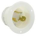 Product Image of 30A, 125/250V NEMA Non-NEMA, 3P, 3W, Flanged Inlet Locking Receptacle, Non-Grounding (White)