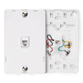Product Image of Telephone Wall Jack, 6p4c, Screw Terminals (White)