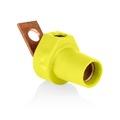 Product Image of 16 Series Taper Nose Single Pole Cam Type Female Terminal Connector, Bus Bar Mount, Angle, #2, 4/0 AWG, 400A Max (Yellow)