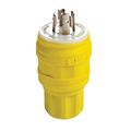 Product Image of 20A, 125/250V NEMA L14-20P, 3P, 4W, Locking Plug, Grounding, Wetguard (Yellow)