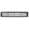 Product Image of Shielded Flat Quickport, Patch Panel w/ Vertical Numbering, 48-port, 2RU (Black) Cable Management Bar Included.