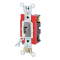 Product Image of 20A, 120/277V Toggle Locking 4-way AC Quiet Switch, Self Grounding, Back & Side Wired, (Gray)