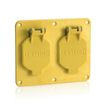 Product Image of 2, 1.56" Dia Single Receptacle Coverplate w/ Weather-resistant Flip Lid Yellow