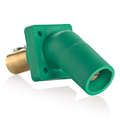 Product Image of 16 Series Male Panel Receptacle, Cam-Type, 45-Degree, Double Set Screw, Taper Nose, Cable Range- 2/0 to 4/0 AWG, 400A Max (Green)