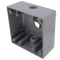 Product Image of 2-Gang, 1/2", 3 Holes Raintight Device Box (Silver)
