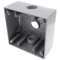 Product Image of 2-Gang, 3/4", 3 Holes Raintight Device Box (Silver)