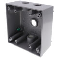 Product Image of 2-Gang, 1/2", 4 Holes Raintight Device Box (Silver)