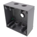 Product Image of 2-Gang, 1/2", 5 Holes Raintight Device Box (Silver)