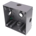 Product Image of 2-Gang, 1/2", 5 Holes Raintight Device Box (Silver)