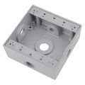 Product Image of 2-Gang, 3/4", 5 Holes Raintight Device Box (Silver)