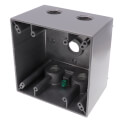 Product Image of 2-Gang, 1/2", 5 Deep Holes Raintight Device Box (Silver)