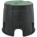 Product Image of 10" Round Pro-Spec Series Irrigation Control Valve Box (Black Box/Green Cover)