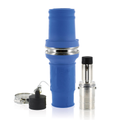 Product Image of Rhino-Hide Single Pole Male Connector (Contact, Insulator, & Dust Cap), Crimped, 777 MCM Cable, 1000V 1135A Max (Blue)
