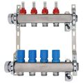 Product Image of 4 Loop 1-1/4" Stainless Steel Manifold w/ Flowmeter & Ball Valve (Fully Assembled)
