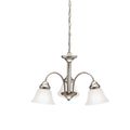 Product Image of Wynberg 13" 3 Light Chandelier w/ Satin Etched Glass (Brushed Nickel)