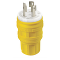 Product Image of 30A, 125/250V Non-NEMA, 3P, 3W, Locking Plug, Non-Grounding, Wetguard (Yellow)