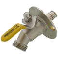 Product Image of 1/2" Expansion PEX Flange x 3/4" Male Hose Brass Sillcock w/ 1/4 Turn & Lever Handle (Lead Free)