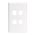 Product Image of Single-Gang Quickport, Wallplate For LaRGe Connectors, 4-port (White)