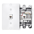 Product Image of Telephone Wall Phone Jack, 6p4c, Quick Connect (White)