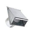 Product Image of 6" Galvanized Wall Exhaust Hood Vent w/ Spring Damper & 1/4" Wire Mesh Screen, 6" Pipe (26-Gauge)