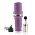 Product Image of Rhino-Hide Single Pole Male Connector (Contact, Insulator, & Dust Cap), Crimped, 777 MCM Cable, 1000V 1135A Max (Purple)