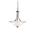 Product Image of Dover 19" 3 Light Convertible Pendant or Semi Flush w/ Etched Seeded Glass (Brushed Nickel)