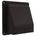 Product Image of 6" Brown Plastic Wall Exhaust/Intake Vent w/ Hinged Screen and Removable Damper