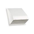 Product Image of 6" White Plastic Wall Exhaust Hood Vent w/ Spring Damper & 1/4" Removable Screen, 1-1/2" Collar, Flat Flange