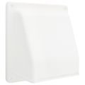 Product Image of 6" White Plastic Wall Exhaust Vent w/ Spring Damper & Removable Screen