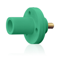Product Image of 15 Series Cam-Type Male Panel Mount Receptacle, 0.5" Threaded Stud Termination, 90-Degree, #8, #2 AWG, 150A Max, Type 3R When Mated (Green)