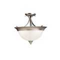 Product Image of Dover 15.25" 3 Light Semi Flush w/ Etched Seeded Glass (Brushed Nickel)
