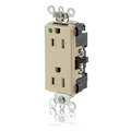 Product Image of Decora Plus Duplex Receptacle, Extra Heavy-Duty Hospital, Tamper Proof, 15A 125V 2P 3W (Ivory)