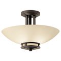 Product Image of Hendrik 15" 2 Light Semi Flush w/ Light Umber Etched Glass (Olde Bronze)